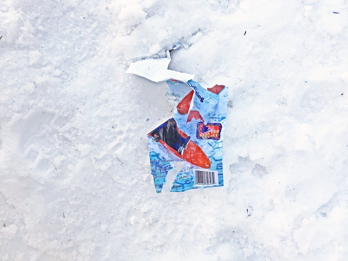 Litter at a snow park - Leave it better than you found it